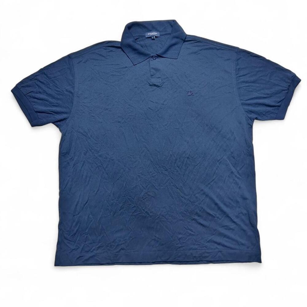 Burberry London Navy Blue Polo Shirt Modal Polyamide Mens Size 7